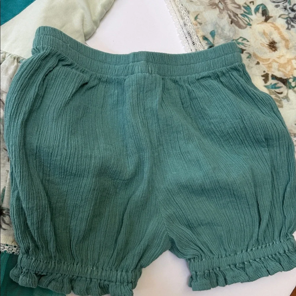 Well Dressed Wolf 2T Girls Silk Blend Floral Fairy Dress Teal Bloomers, Arm Caps